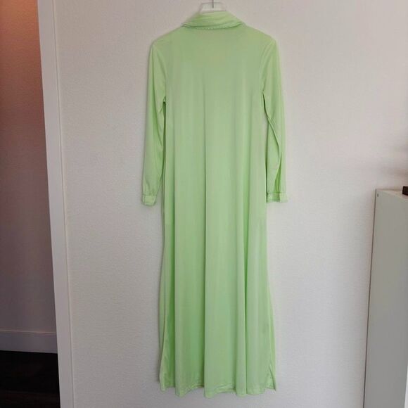 Vintage Womens Night Gown & Robe Set M Light Green Maxi Cottagecore St Patricks - Picture 13 of 15